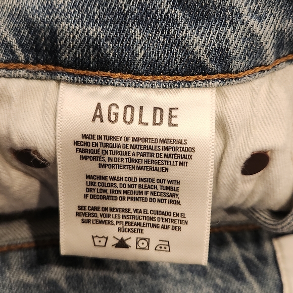 AGOLDE Nico High Rise Buttonfly Chewed Hem Women's 25 Denim Revolve Jeans GUC - Picture 6 of 9